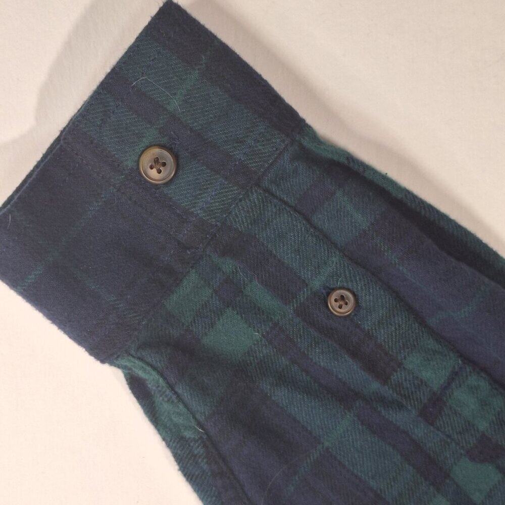 Old Navy Mens XL Flannel Navy & Green Plaid Button Front Long Sleeve Cabincore - Picture 4 of 12